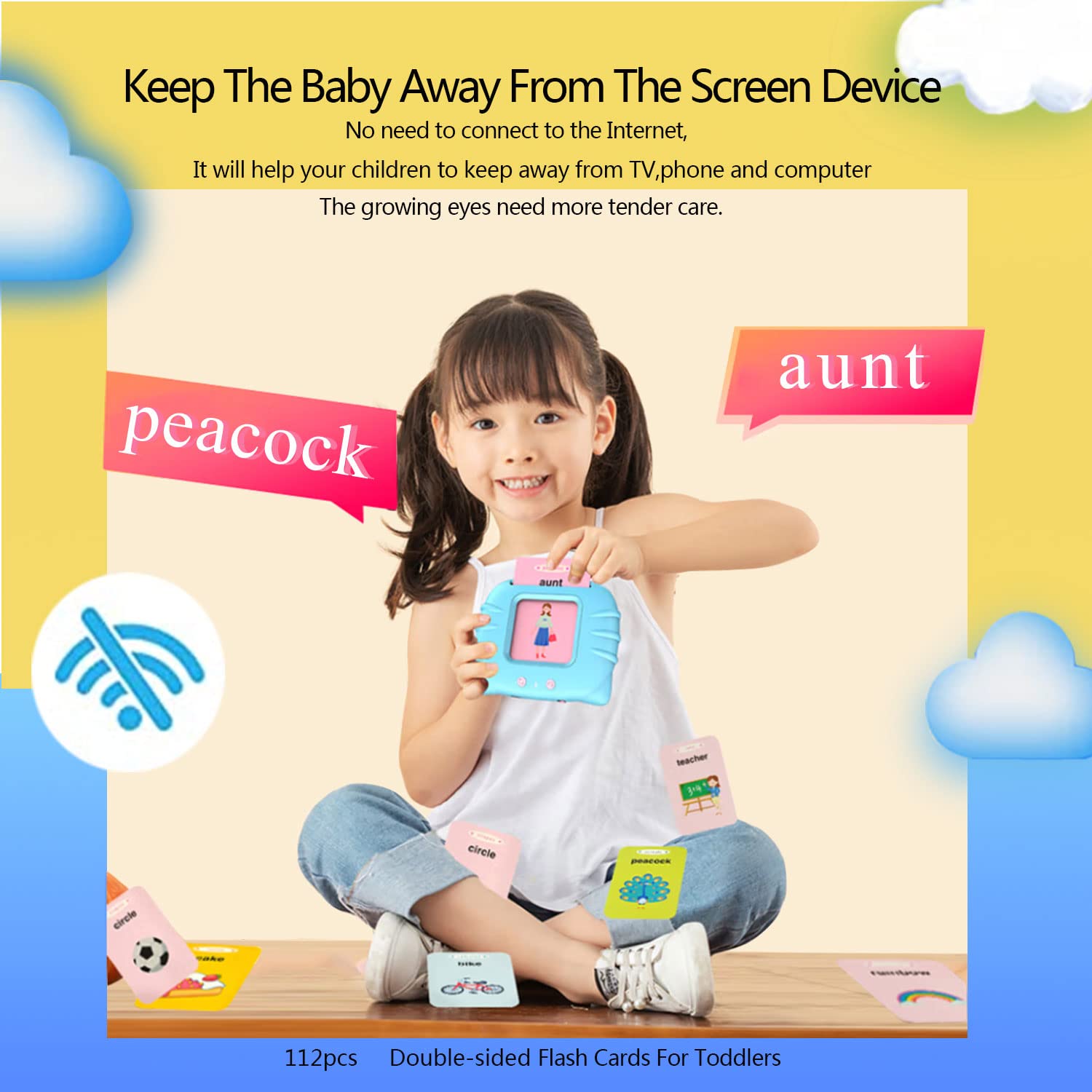 Preschool Learning Toys for Kids Ages 2-6 - 224 Sight Words Flash Cards, Speech Therapy & Autism Sensory Toys for Toddlers - Educational Gift for Boys & Girls (Blue) | Perfect for Classroom, Homeschooling & Special Needs Development