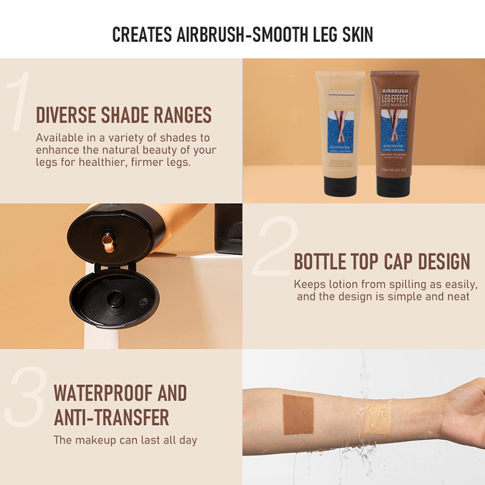 Leg Makeup Lotion - Full Coverage, Lightweight & Long Lasting Body Cosmetic for Legs (118ml) | Perfect for Weddings, Special Occasions & Everyday Wear