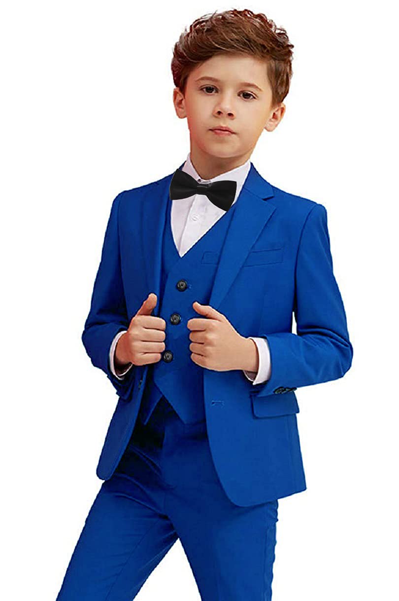 5-Piece Boys Formal Suit Set - Toddler Blazer, Vest & Pants Tuxedo for Weddings, Parties & Special Occasions