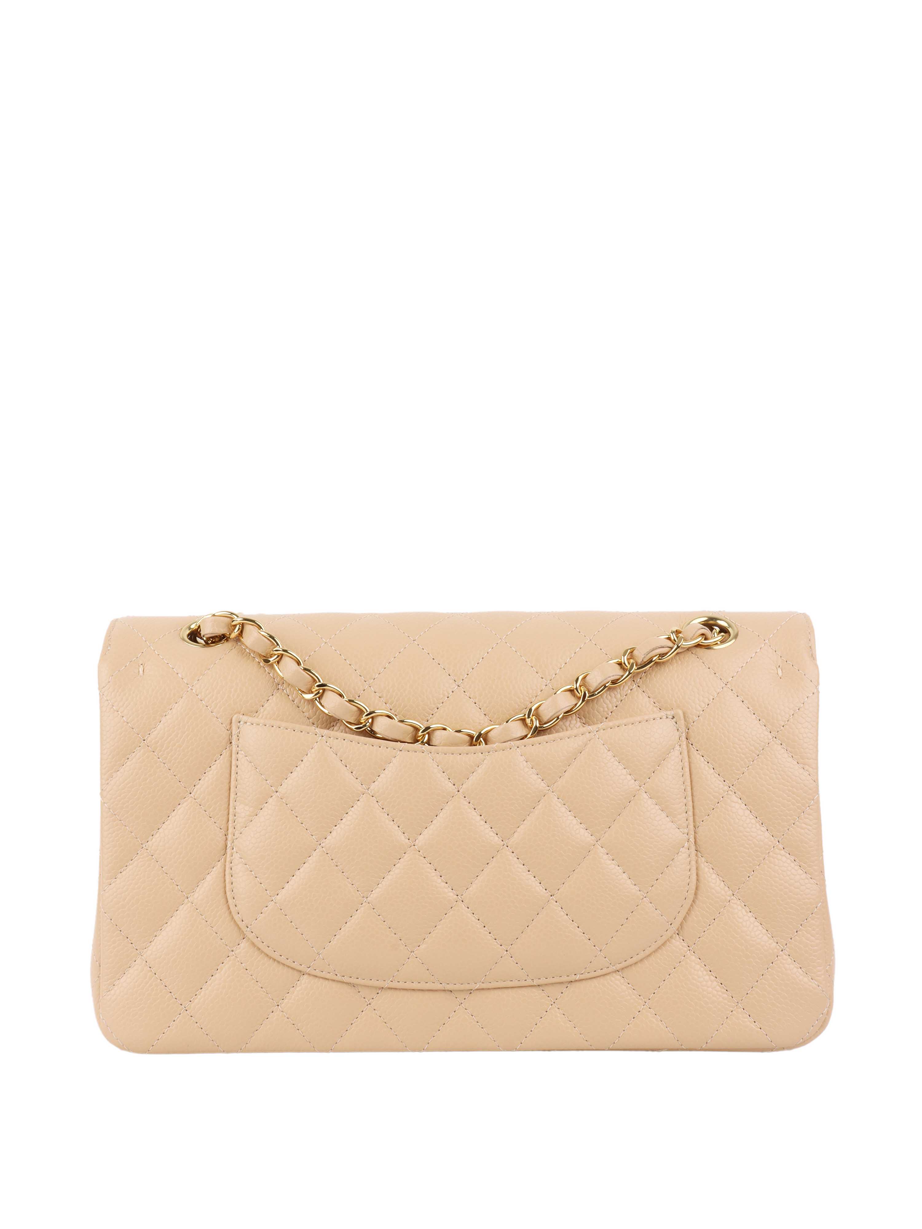 Chanel Beige Medium Classic Flap Bag - Timeless Luxury Handbag for Women | Perfect for Work, Evening Events & Special Occasions
