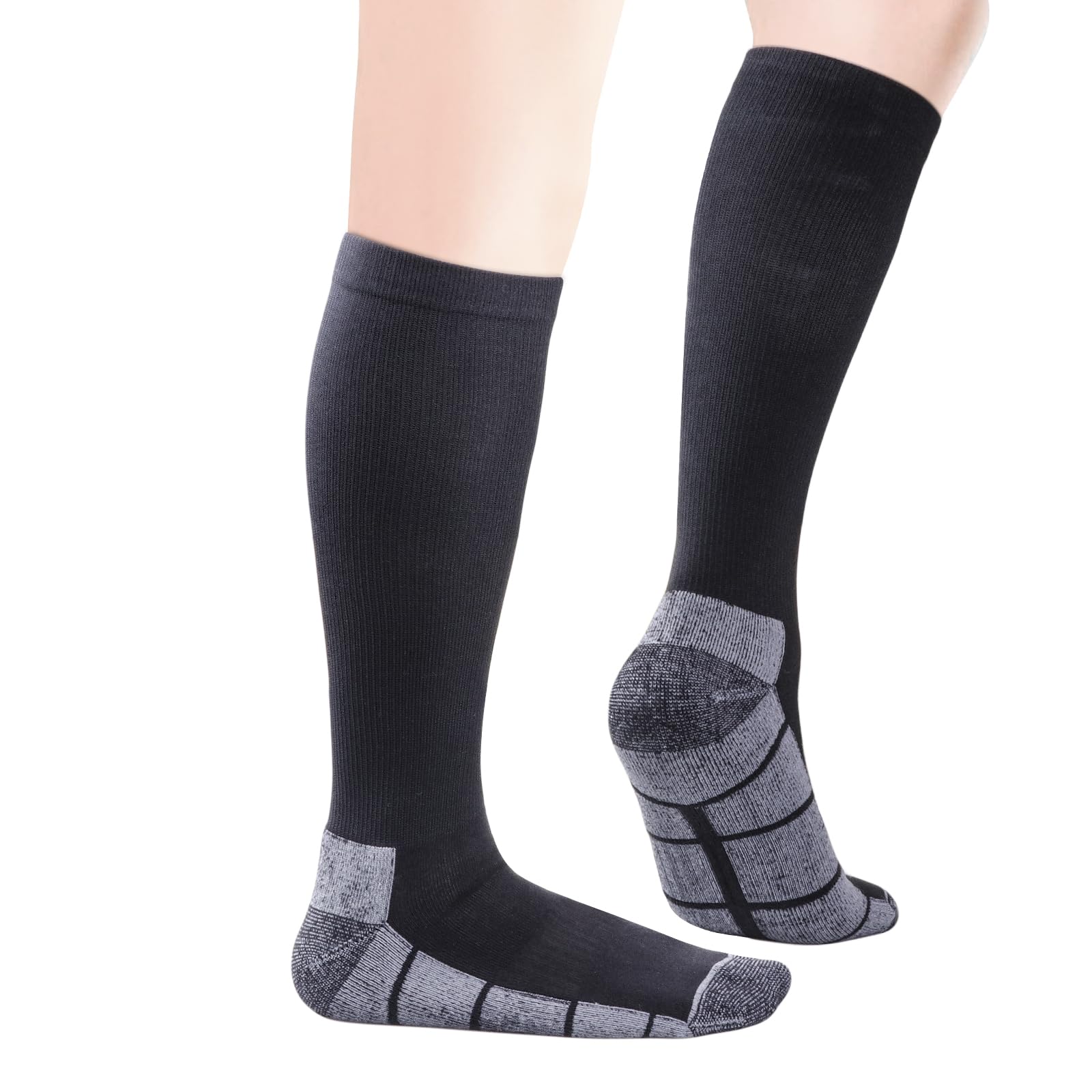 YUEDGE Men's Sports Compression Socks - Knee High Performance Socks for Cycling, Running, Baseball & Travel - Improve Circulation & Reduce Fatigue - Ideal for Athletes, Travelers & Long Flights