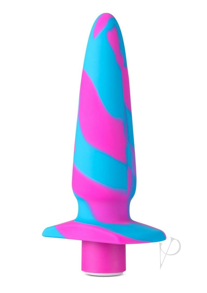 Avant Vibrotize Rechargeable Silicone Anal Plug - Waterproof & Remote Control - Fuchsia/Turquoise - Perfect for Couples Play & Solo Exploration