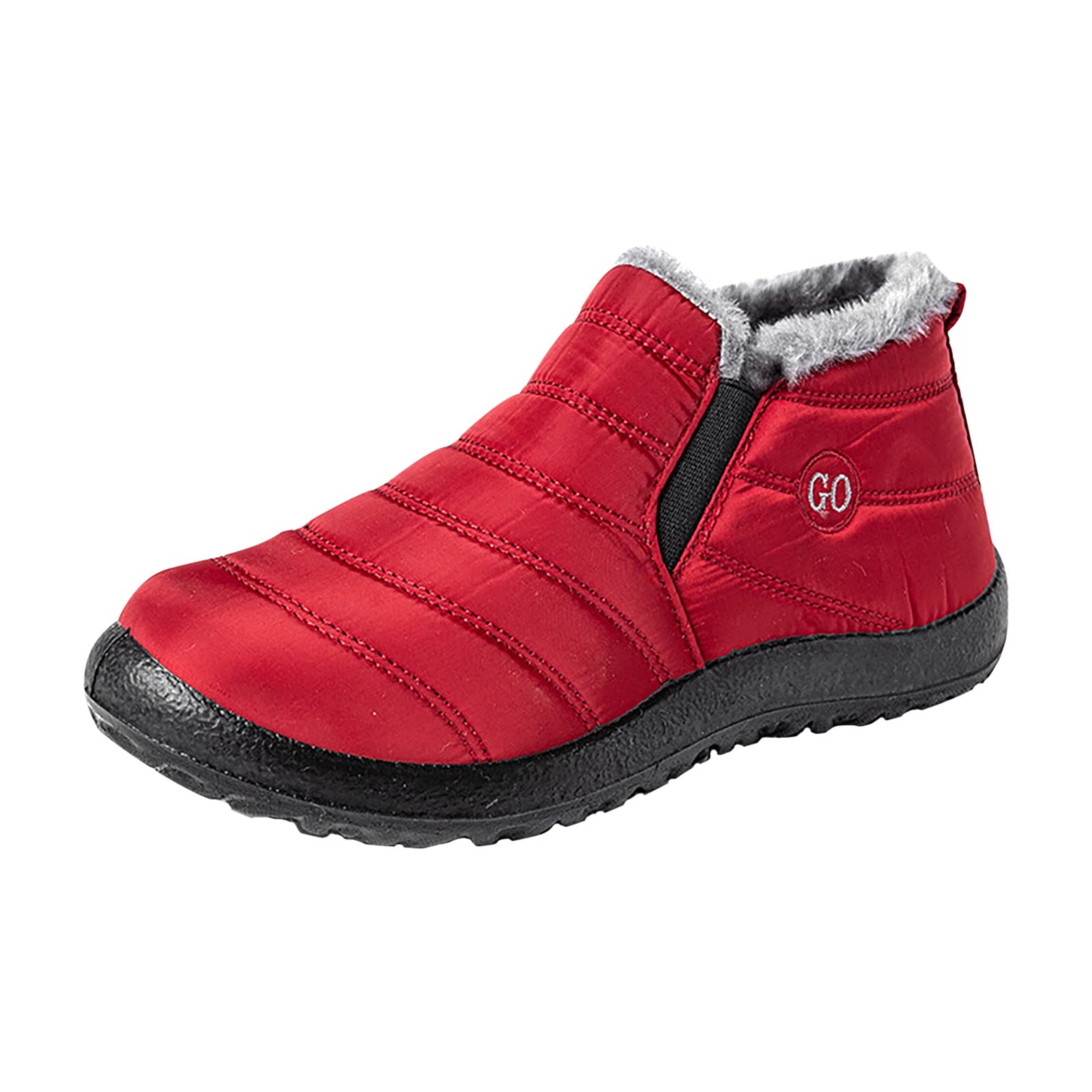 Women's Waterproof Slip-On Snow Boots - Warm Winter Ankle Boots with Non-Slip Sole & Round Toe Platform | Comfortable Casual Outdoor Shoes for Women | Perfect for Snowy Days, Hiking & Winter Travel