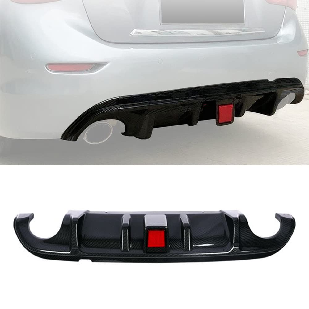Carbon Fiber Rear Diffuser for Infiniti Q50 2014-2017 - Stylish Rear Lip Bumper Cover with LED Lights | Enhance Your Car's Aerodynamics & Sporty Look for Street Racing & Show Cars
