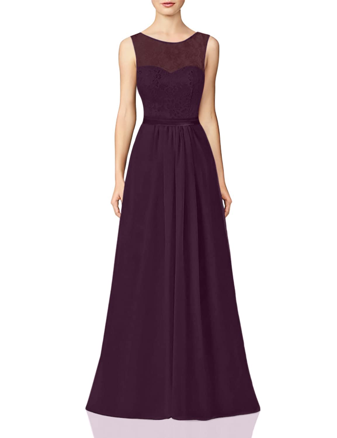 Elegant Long Lace Bridesmaid Dresses for Prom & Formal Evening - A-Line Chiffon Gowns for Weddings, Parties & Special Occasions