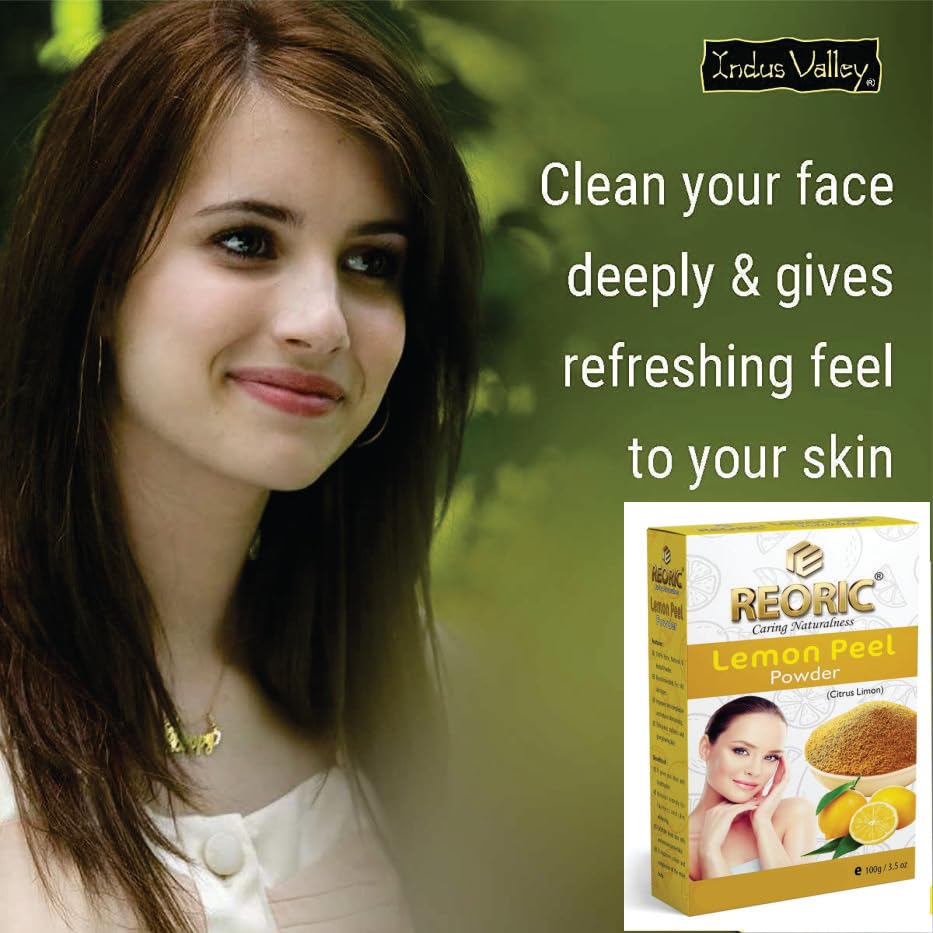 Organic Lemon Peel Powder for Face - 100% Natural Vitamin C Brightening Face Pack for Glowing Skin (100g) | DIY Skincare, Homemade Face Masks & Exfoliating Scrubs