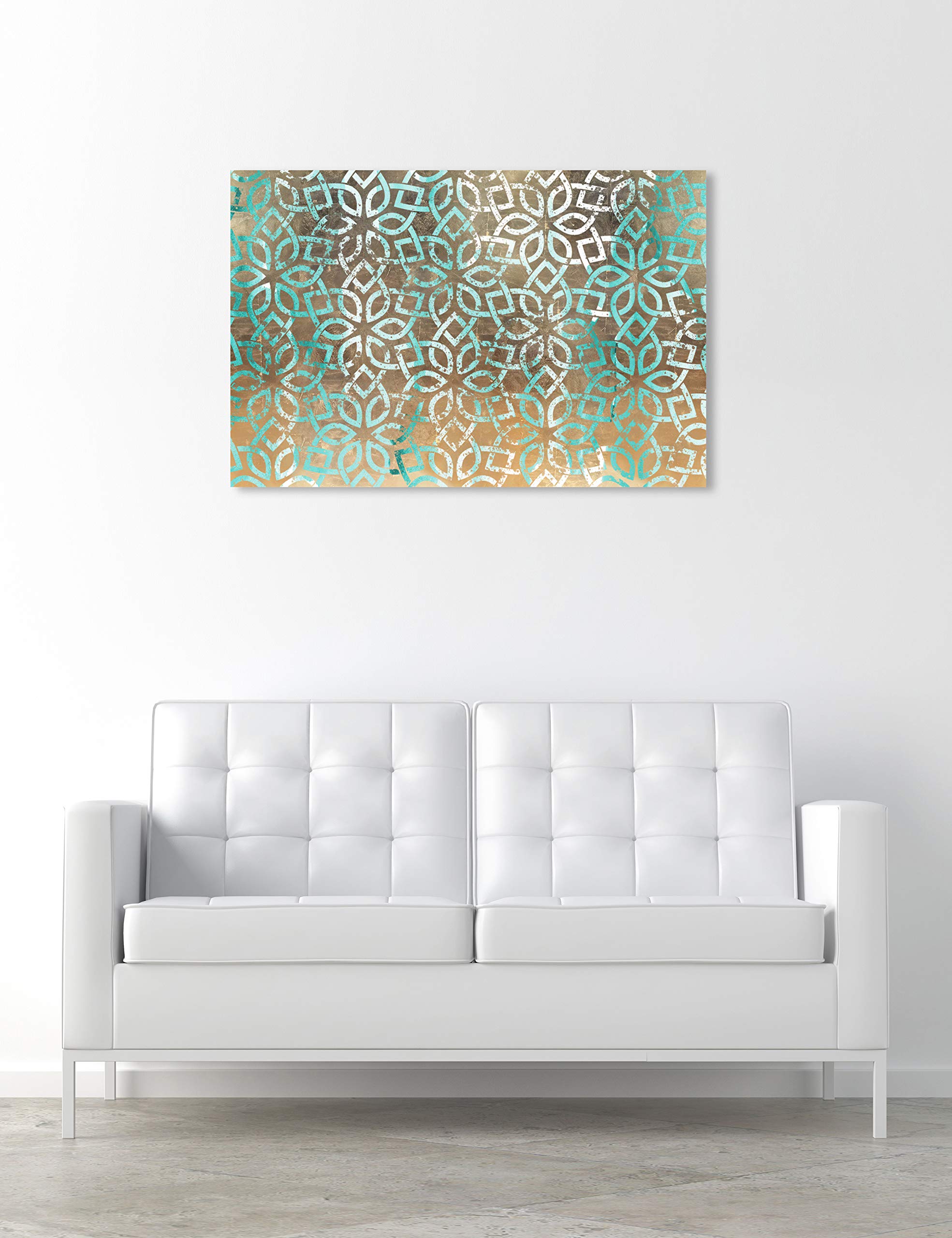 Abstract Wall Art Canvas Prints 'Julianne Taylor-Regal Jade Lattice' by Oliver Gal Artist Co. - 36