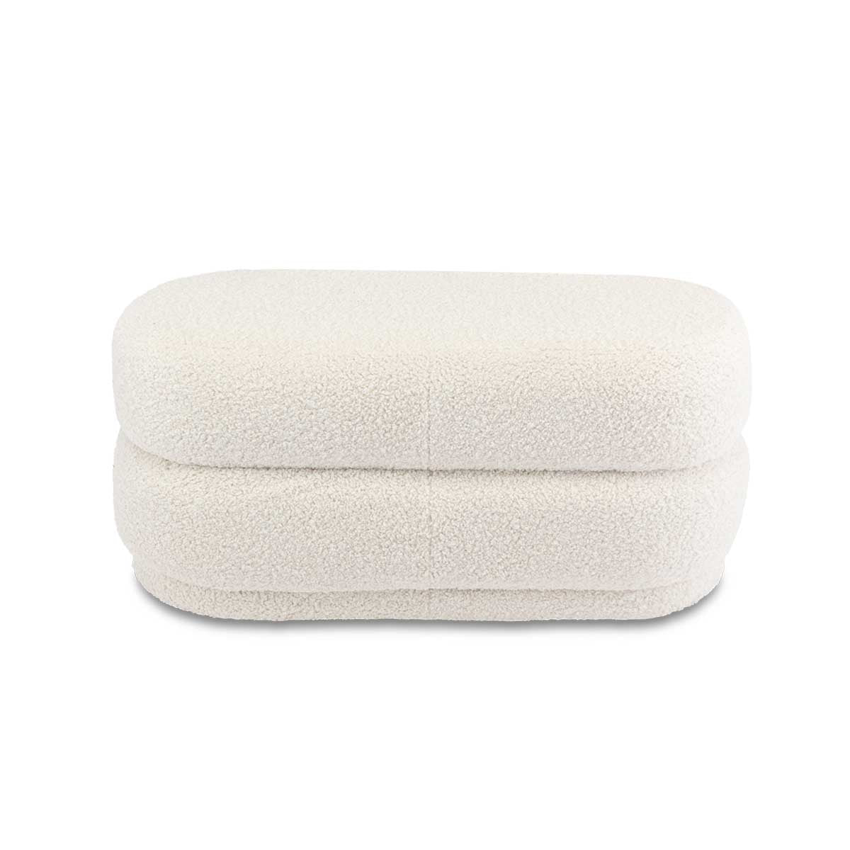 Astrid Faux Fur Ottoman - Soft and Plush Footrest Pouf, Stylish Living Room Decor for Cozy Home, Perfect for Bedroom, Lounge, and Nursery