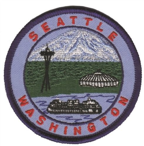 Seattle Washington Iron On Patch - Mount Rainier & The Needle Embroidered Badge for Jackets, Backpacks & Hats | Perfect for Travel Enthusiasts & Souvenir Collectors