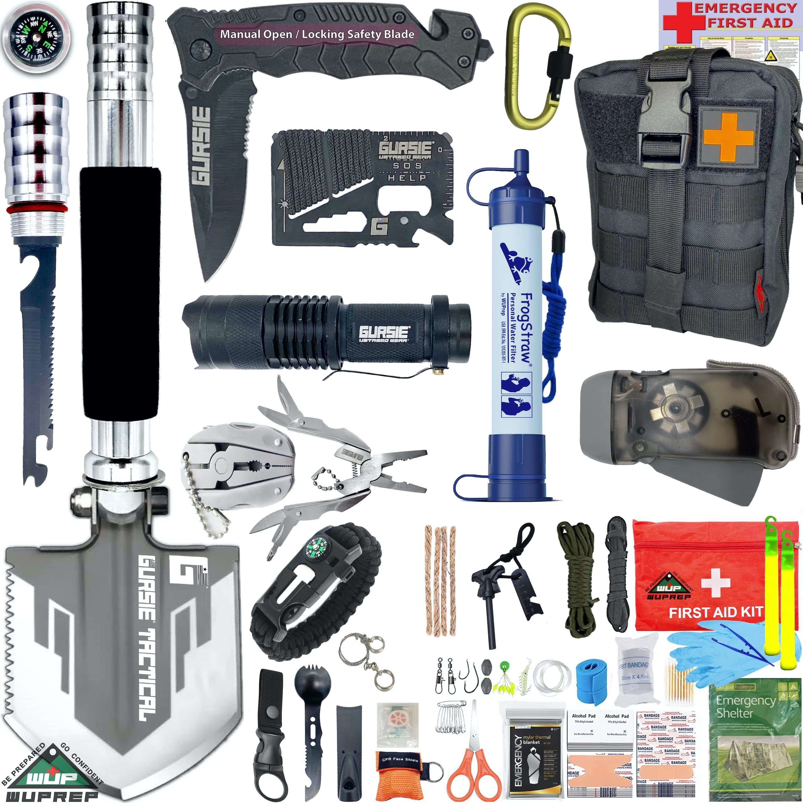 Emergency Survival First Aid Kit - Tactical Bug Out Bag for Camping, Hiking & Hunting | Perfect Gift for Men & Dad | Prepper Gear for RV, Travel, Car, Truck & Boat | Essential Outdoor Adventure & Disaster Preparedness Supplies