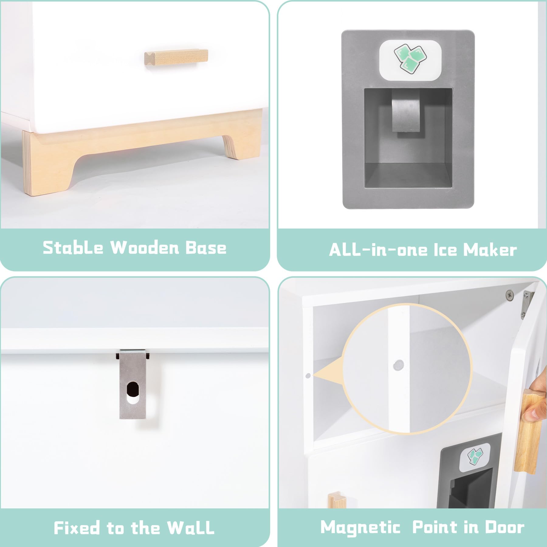 Labebe - Wooden Kids Fridge Toy for Pretend Play | 15.8