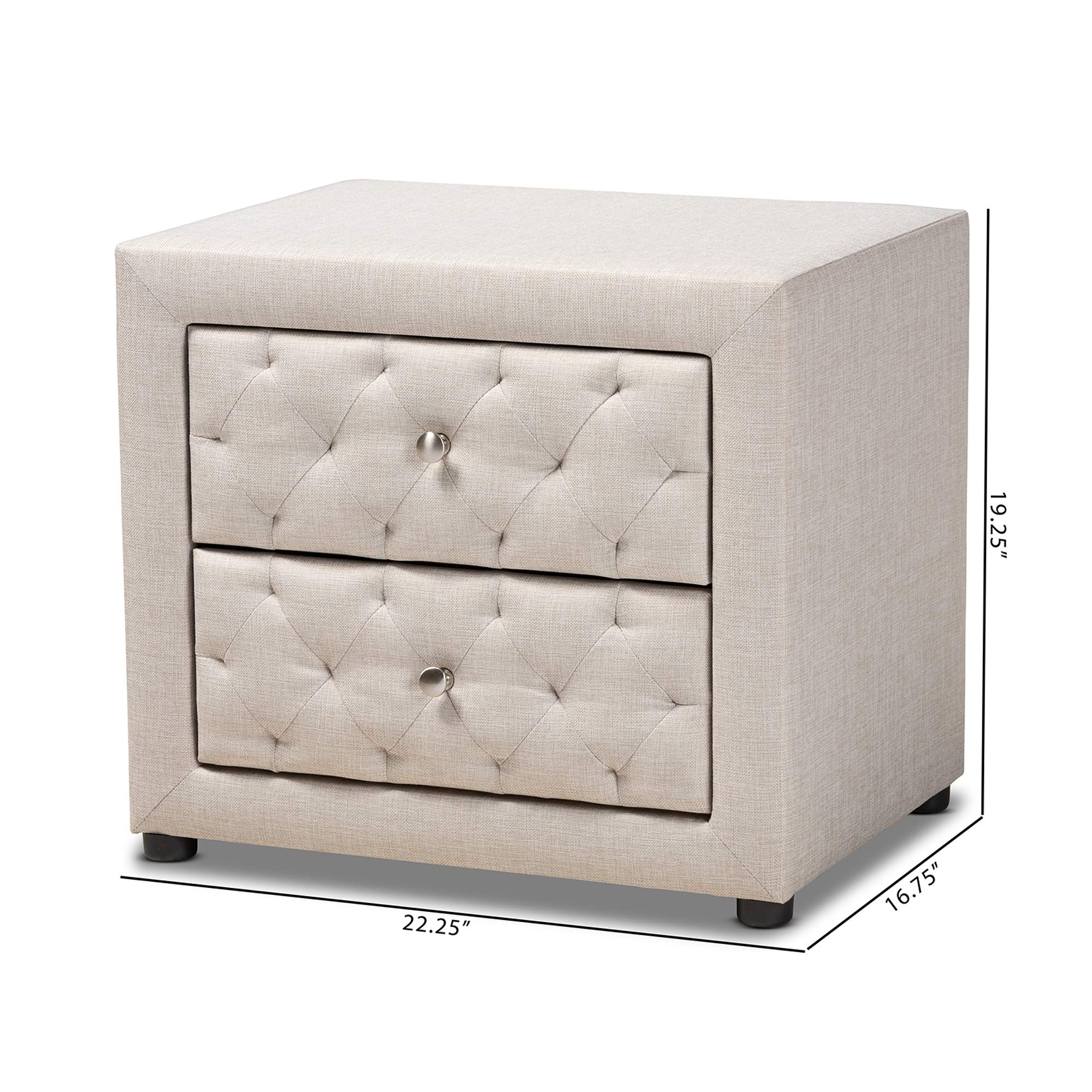 Baxton Studio Nightstand - Light Beige Bedside Table with Drawer for Bedroom Furniture | Perfect for Small Spaces, Apartment Living & Guest Rooms
