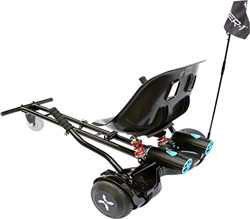 Hover-1 Raptor-1 Hoverboard Go Kart Attachment Kit - Turbo LED Lights, Universal Fit for 6.5