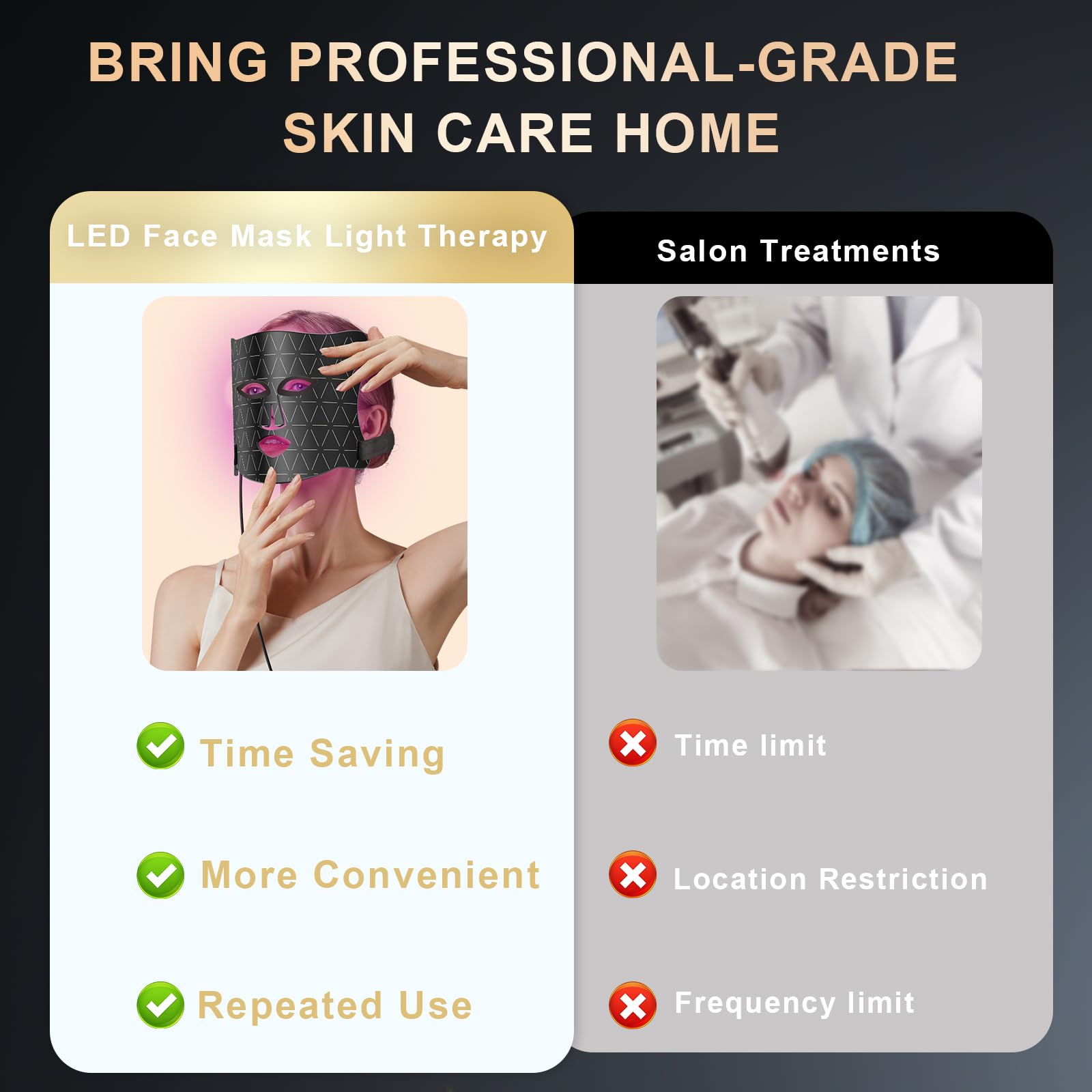 Lovsheme LED Face Mask - FDA Approved Red Light Therapy Mask for Acne, Wrinkles & Skin Rejuvenation - 3 Light Modes with Remote Control & Eye Protection - Professional At-Home Skincare Device for Anti-Aging & Clear Skin - Perfect for Daily Beauty Routine & Spa Treatments