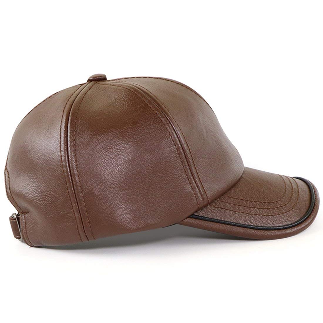 Waterproof Windproof Men's PU Leather Baseball Cap for Winter Outdoor Sports - Golf, Hiking, Camping & Daily Wear