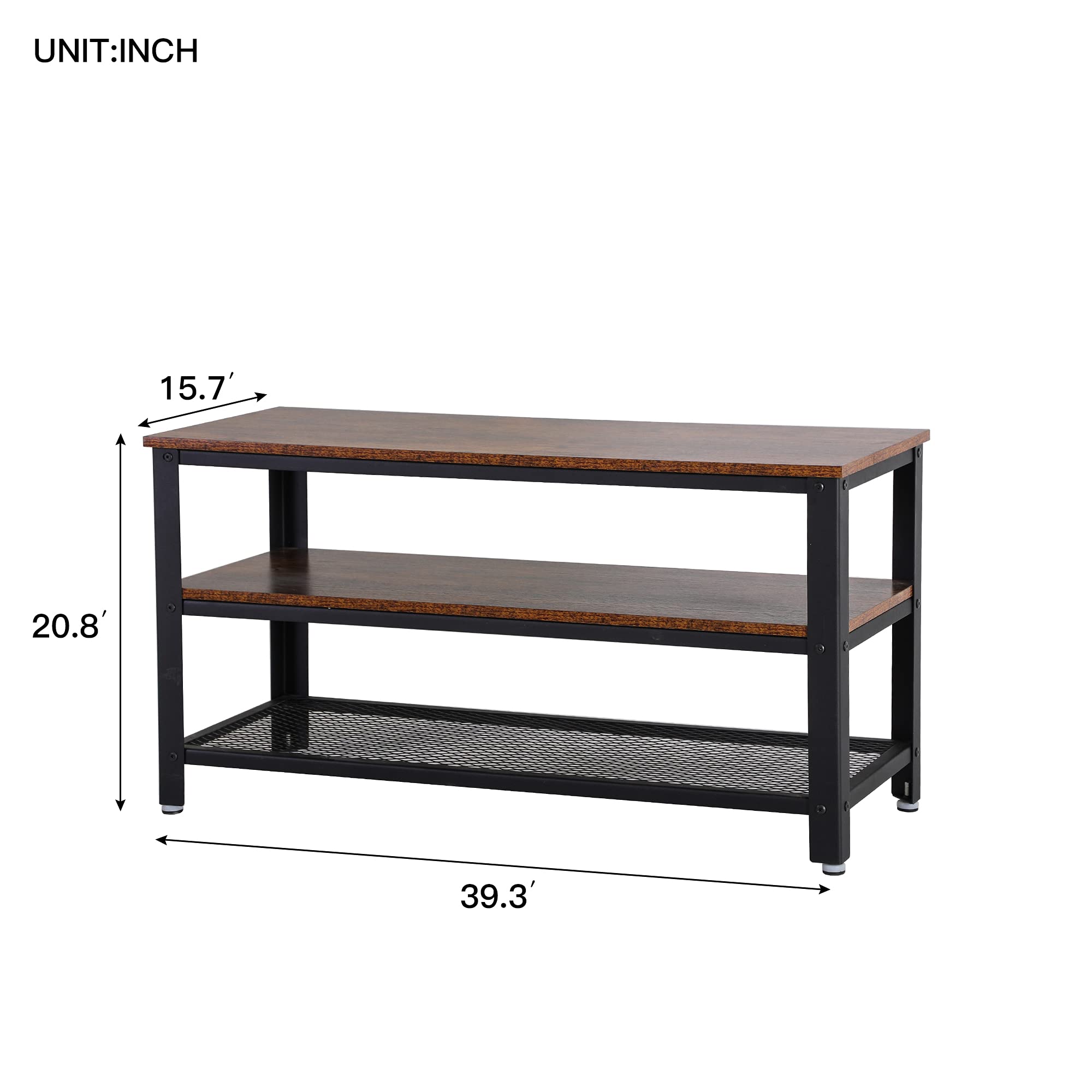 Rustic Brown Wood Side Table with Storage Shelf - End Table, Nightstand for Living Room, Bedroom, Office & Hallway - Home Decor Accent Table for Small Spaces (Brown)