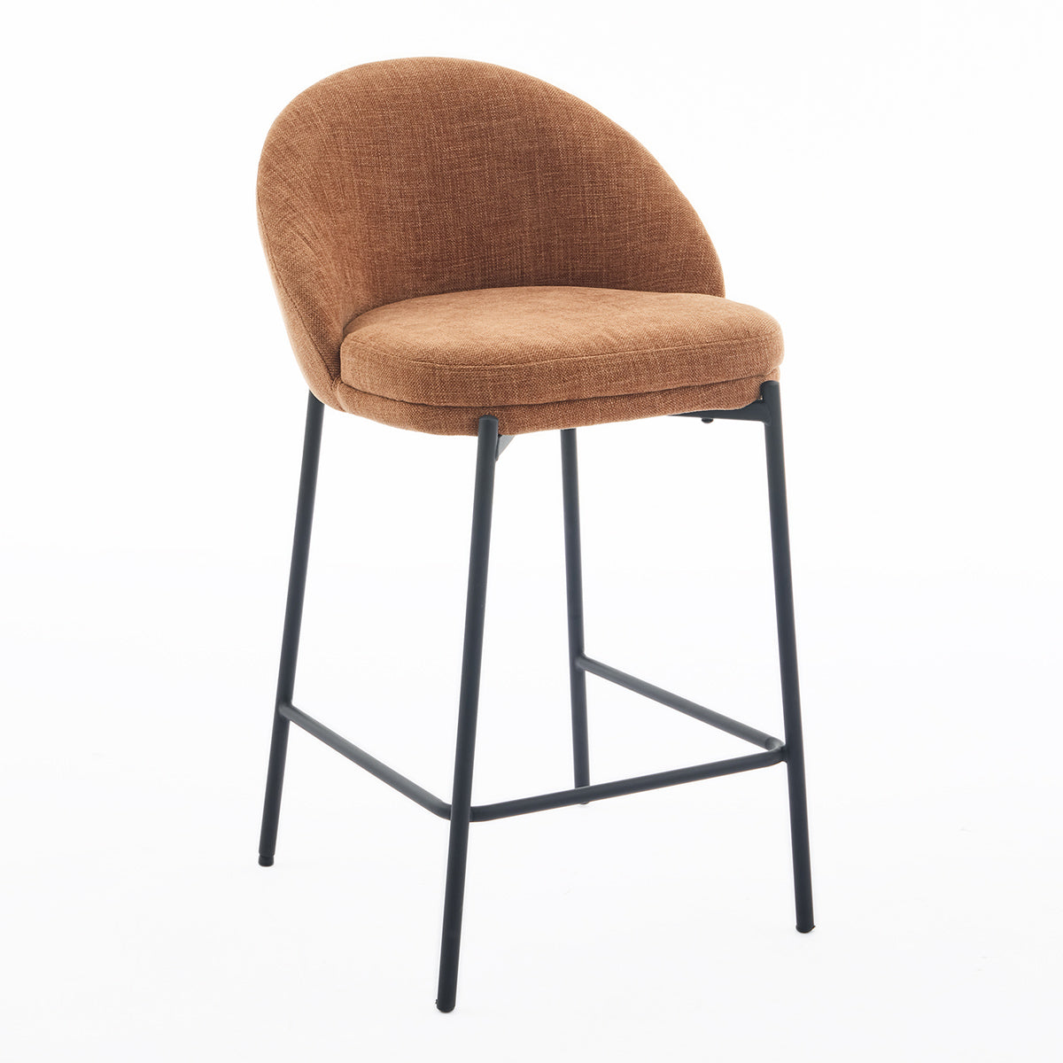 Elle Fabric Bar Stool - Modern Upholstered Counter Height Stool with Padded Seat for Kitchen Island, Breakfast Bar & Home Decor