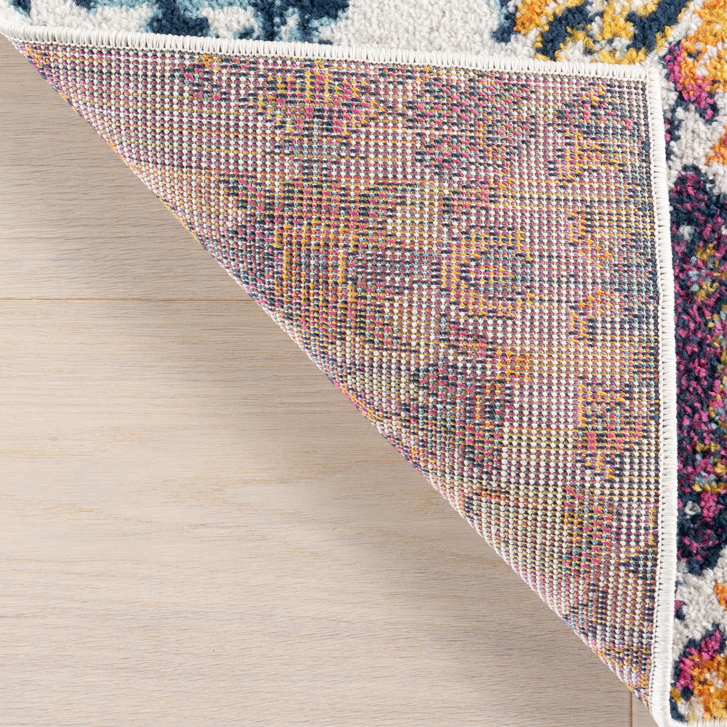 Cardinal Peony Vineyard Rug - Multicolor Bohemian Area Rug for Living Room, Bedroom, Dining Room Decor