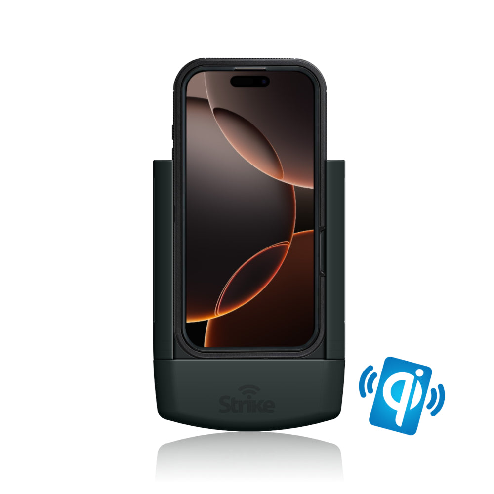 iPhone 16 Pro Wireless Charging Car Mount Holder - Compatible with Strike Rugged Case | Fast Charging Phone Stand for Driving, Commuting & Travel