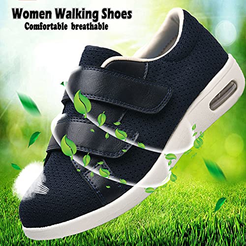 **JBTNBX Men's Wide Width Adjustable Lightweight Walking Shoes for Edema & Diabetic Comfort - Indoor/Outdoor Sneakers for Elderly Men - Perfect for Daily Walks, Travel & Casual Wear**