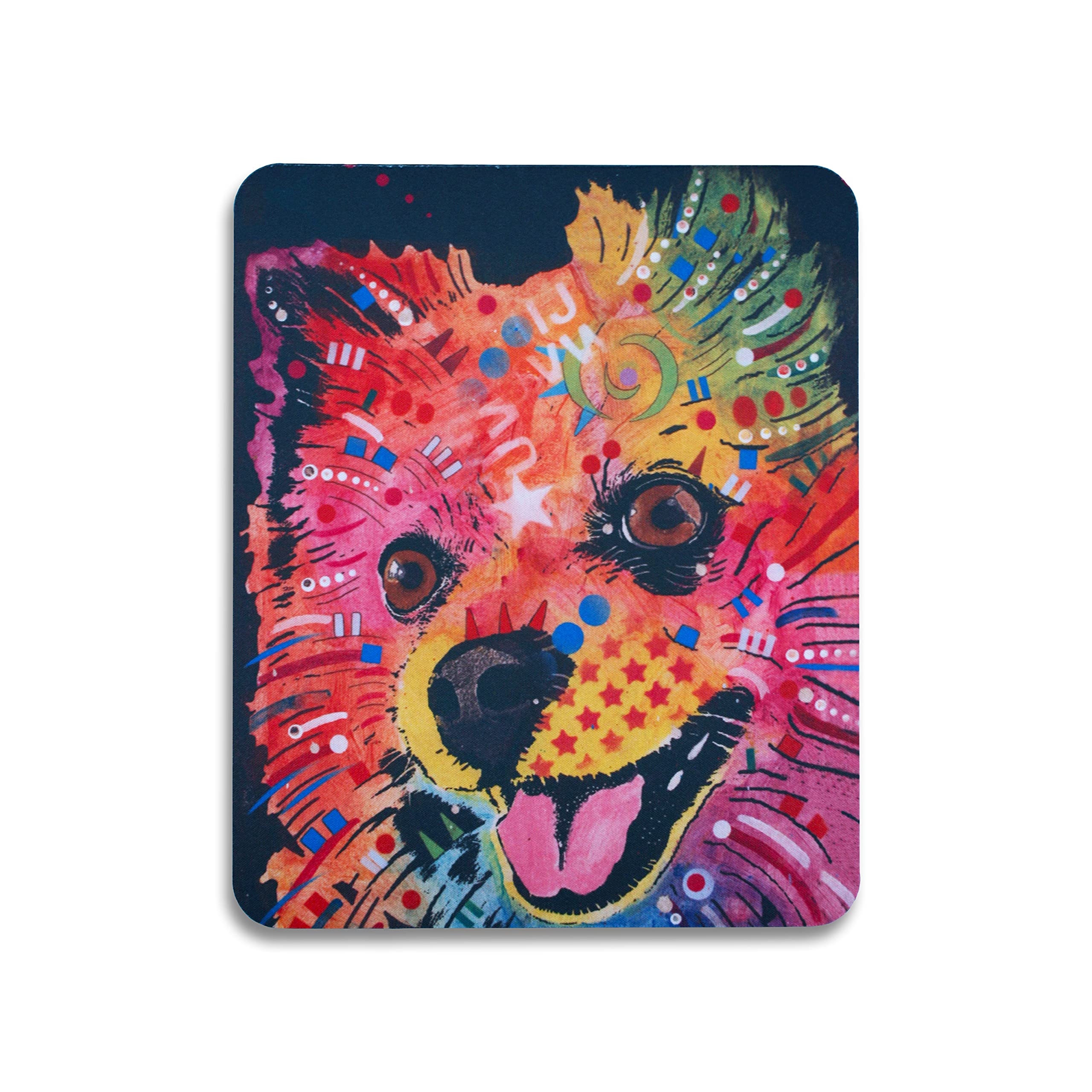 Dean Russo Pop Art Pomeranian Mouse Pad - Cute Dog-Themed Desk Accessory for Office & Gaming Setups