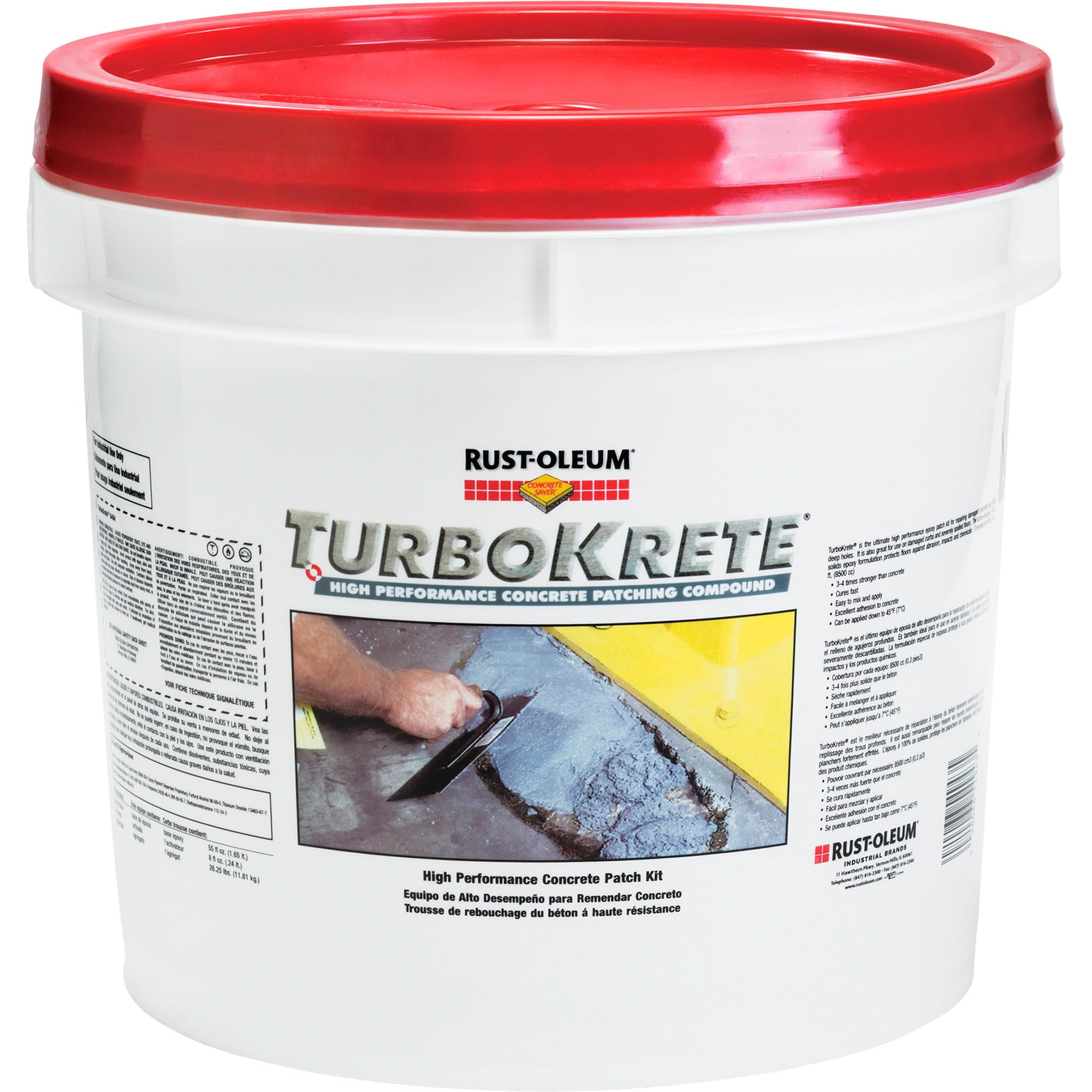Rust-Oleum 5494323 Light Gray Concrete Patching Compound Kit - Quick Repair for Cracks & Holes in Driveways, Floors & Walls - One Size, Multi-Purpose