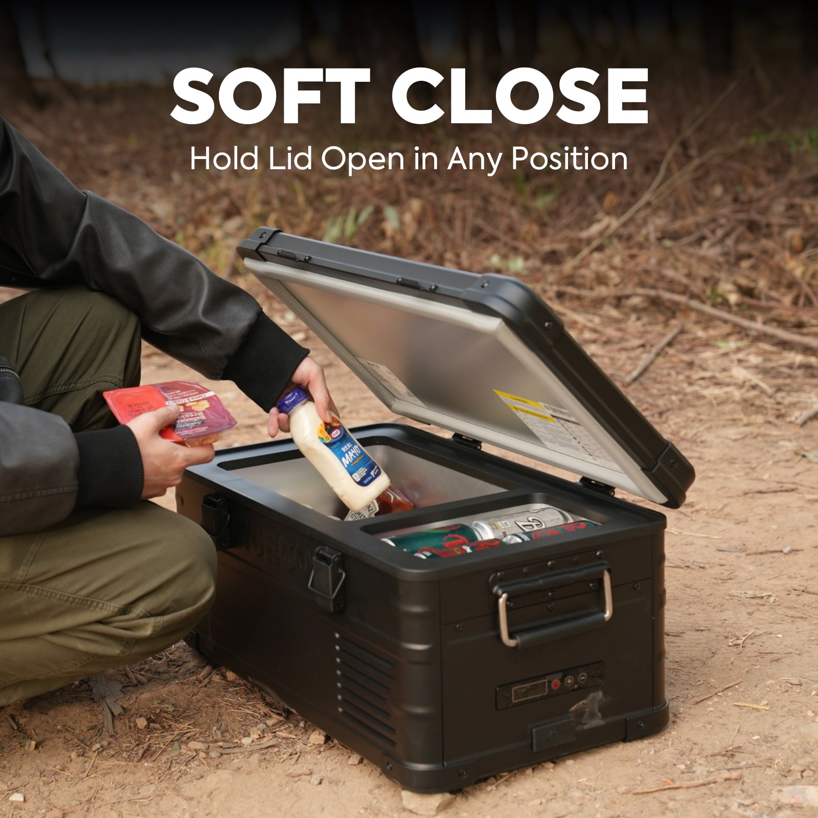 ICECO 21QT APL20 Black Aluminum Portable Freezer with PB1000 Power Station - Perfect for Camping, Road Trips & Outdoor Adventures