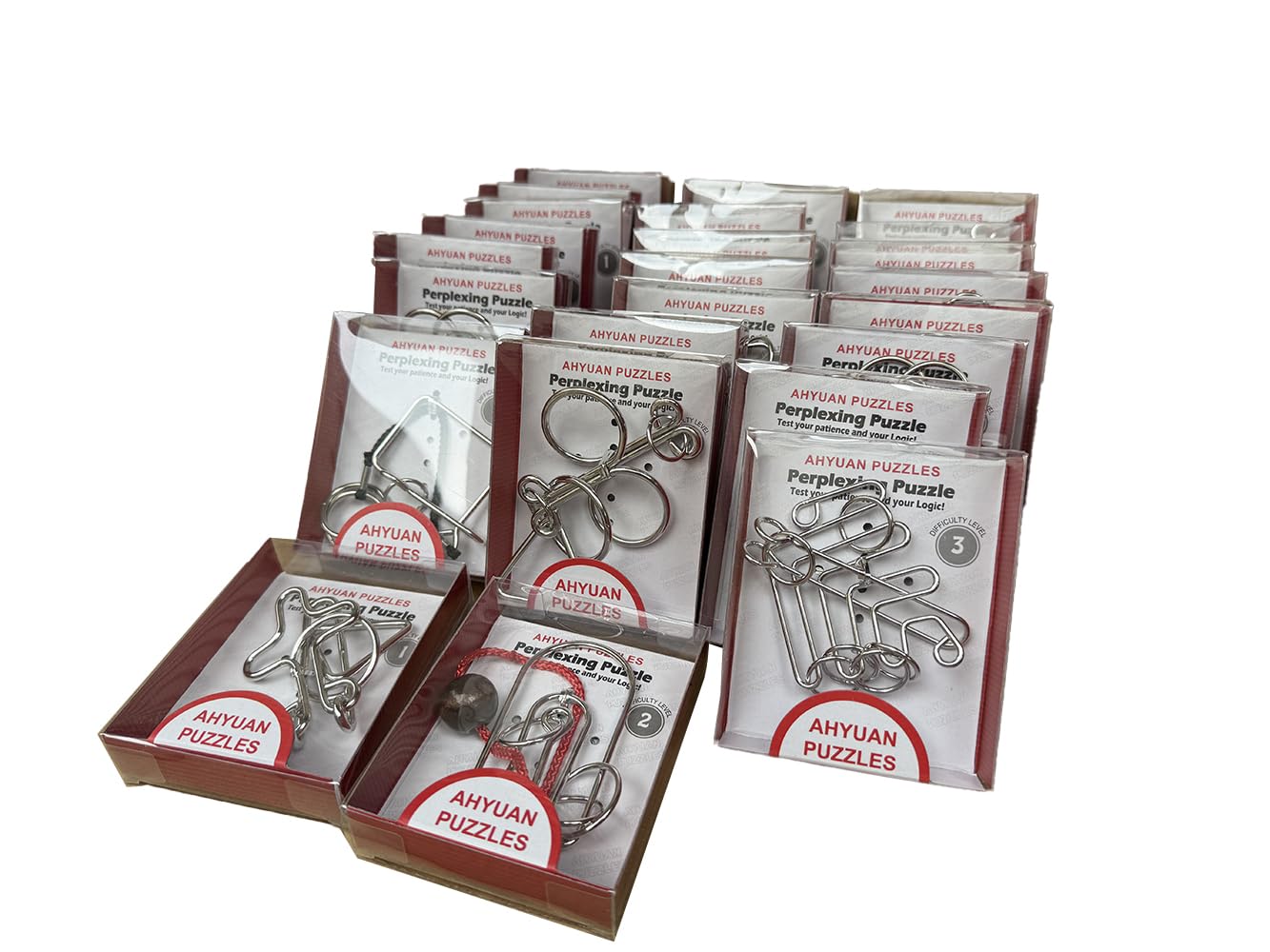 24 Pack Assorted Metal Wire IQ Puzzles - Brain Teaser Games for Kids & Adults | Easter Basket Stuffers, Educational Toys, Gift Box | Perfect for Parties, Classrooms & Family Game Nights by AHYUAN
