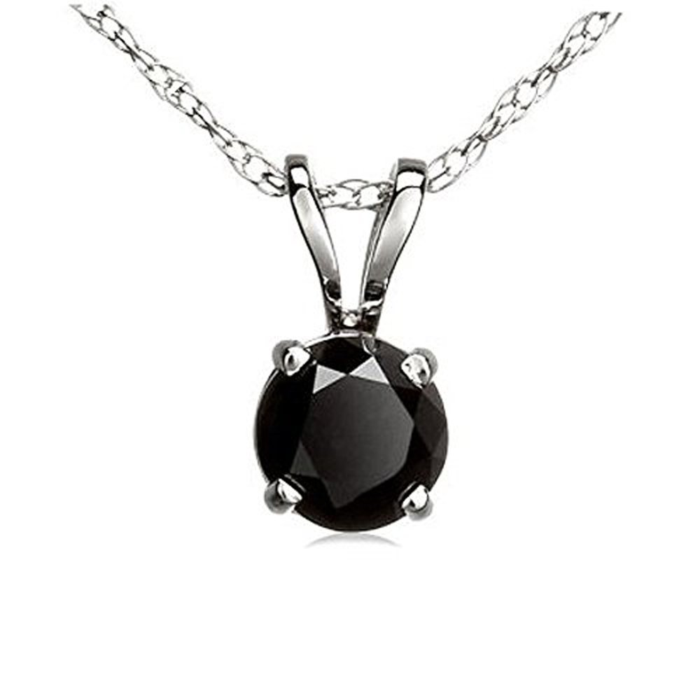 Dazzlingrock Collection 0.50 Carat Round Cut Solitaire Pendant Necklace for Women - 10K Solid White Gold - Perfect for Valentine's Day, Anniversary & Special Occasion Gifts
