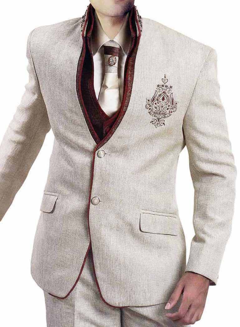 INMONARCH Men's Cream 6 Piece Jodhpuri Suit Set - Embroidered Formal Wear (JO227) | Wedding, Party & Special Occasion Outfit for Men