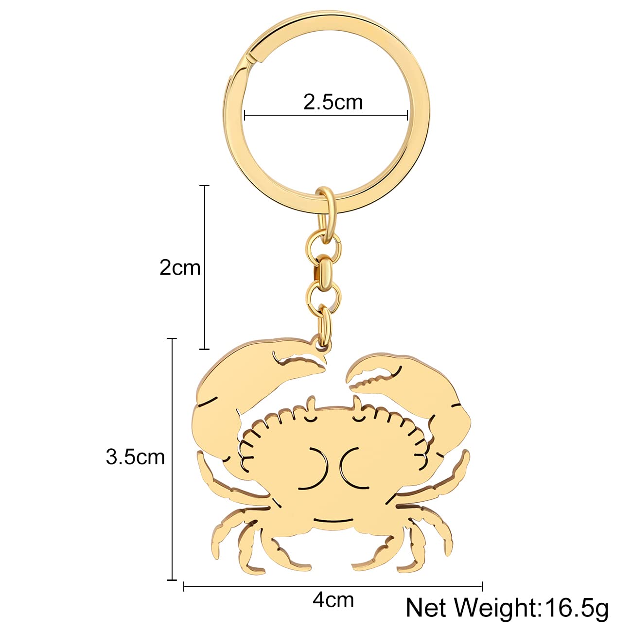 DOWAY Enamel Crab Keychain - Ocean Themed Pendant for Purse, Handbag, Car Keys - Unique Gift for Beach Lovers & Sea Enthusiasts - Perfect for Summer Accessories, Travel Souvenirs & Everyday Carry