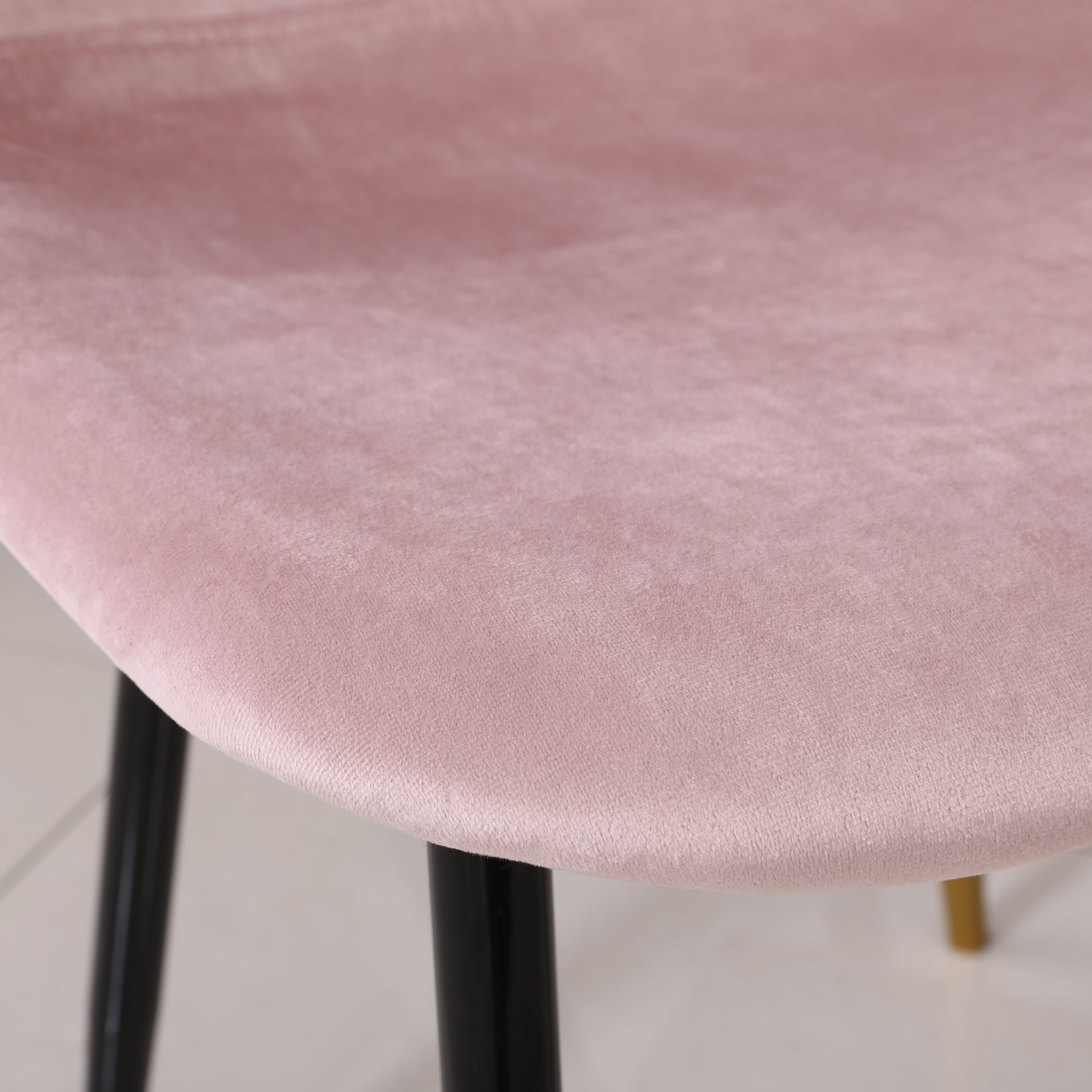 Roundhill Furniture Lassan Modern Fabric Dining Chairs - Set of 4 Pink Upholstered Chairs for Kitchen, Dining Room & Breakfast Nook - Comfortable Contemporary Seating for Home & Restaurant