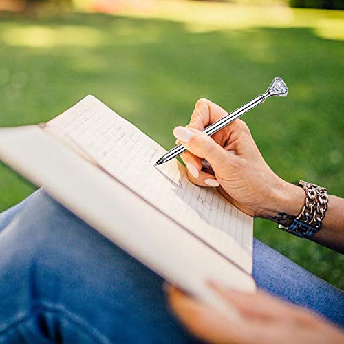 8PCS Crystal Diamond Ballpoint Pens - Rhinestone Decorated Metal Sign Pens with Black Ink for School, Office & Gift Giving | Elegant Writing Tools for Journaling, Note Taking & Special Occasions