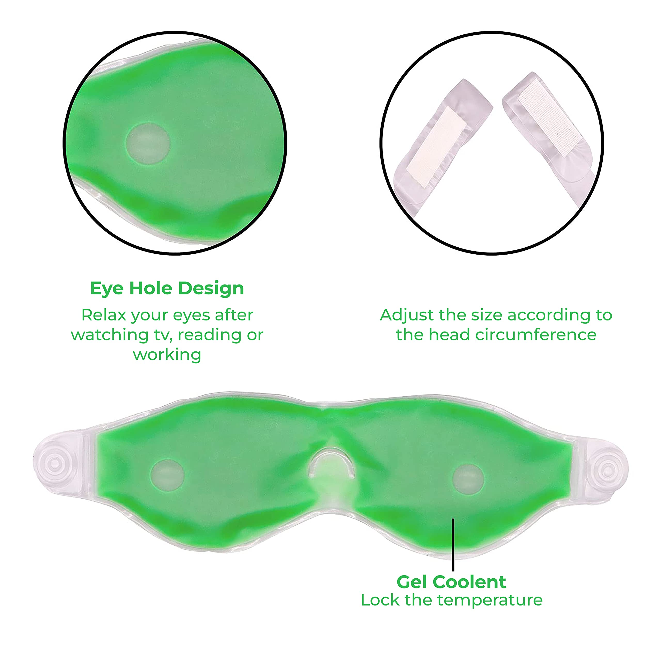 MAPPERZ Aloe Vera Cooling Gel Eye Mask - Soothing Ice Pack for Puffy Eyes, Dark Circles & Sunburn Relief | Reusable Sleeping Mask for Summer & Travel | Pack of 1 | Perfect for Spa Days, Morning Refresh & Post-Workout Recovery