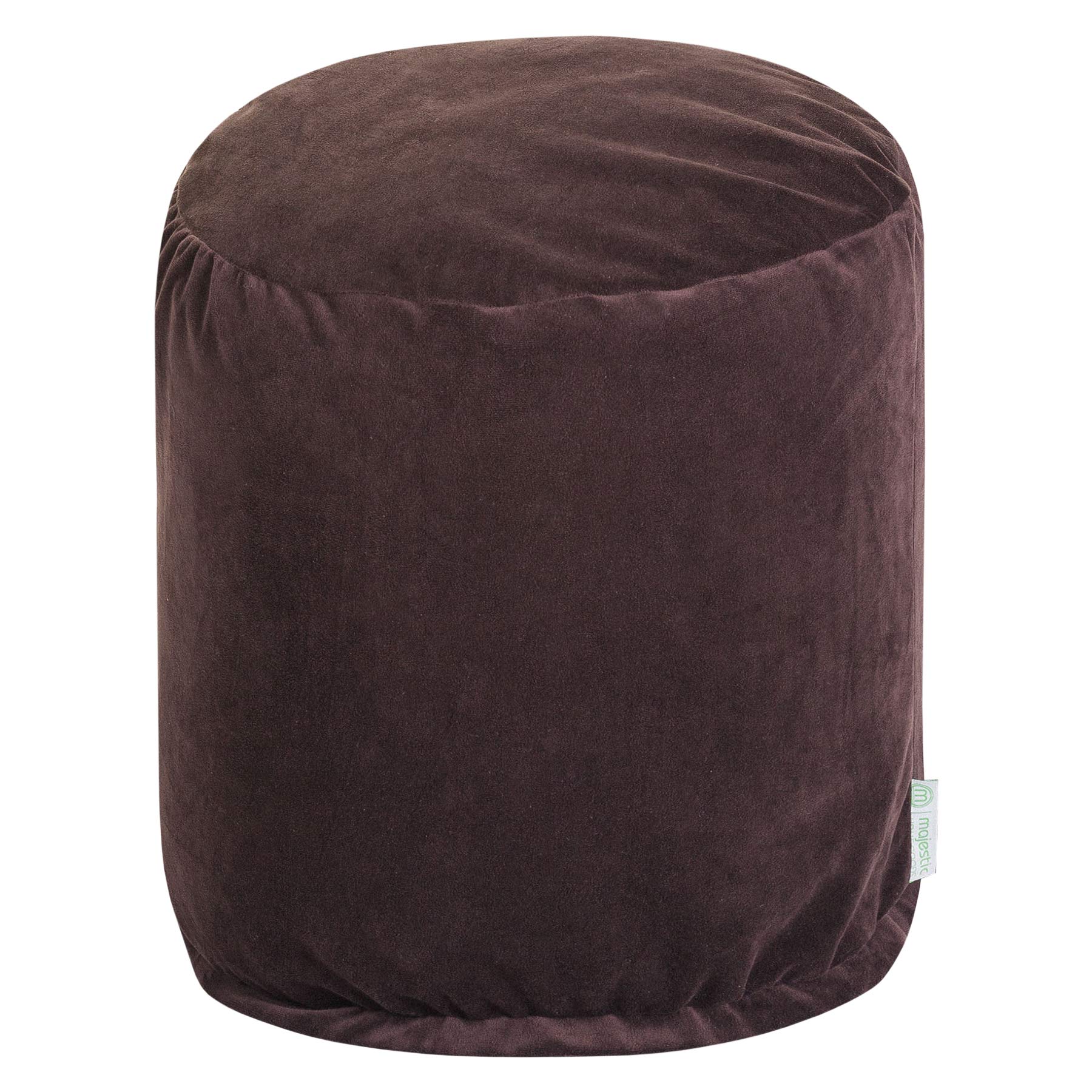 Luxury Faux Suede Pouf Ottoman - Chocolate Brown Footstool for Living Room, Bedroom & Nursery | Extra Seating & Stylish Home Decor