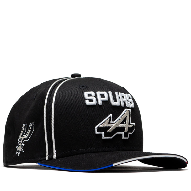 New Era Alpine x San Antonio Spurs Austin 9FIFTY Pre-Curve Snapback Cap - Black | Official NBA Hat for Basketball Fans & Streetwear Style