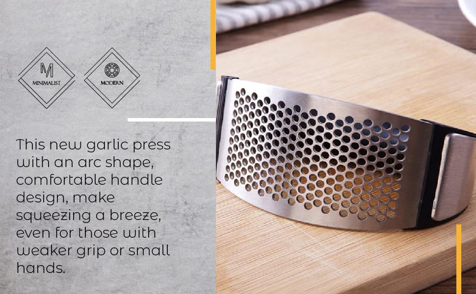 Premium Stainless Steel Garlic Press - Heavy Duty, Rust-Proof & Easy to Clean - Perfect for Cooking, Restaurants & Home Kitchens