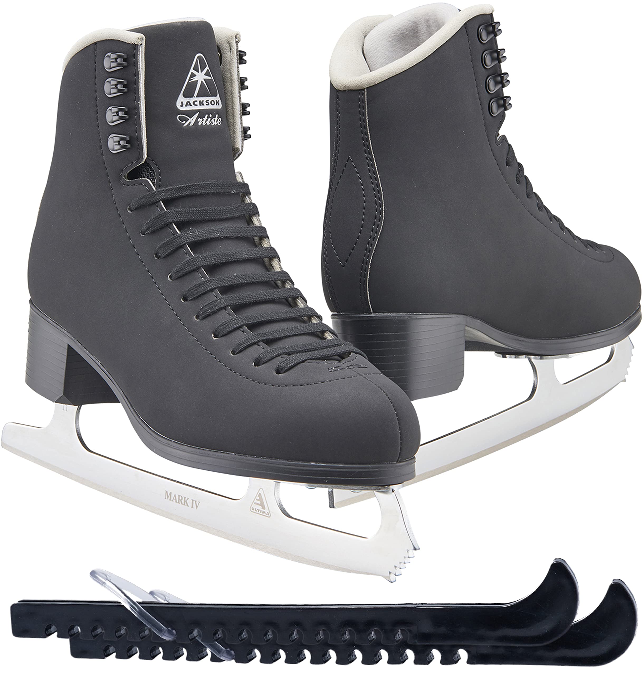 Jackson Ultima Artiste Figure Ice Skates for Men & Boys - Premium Black Hockey Skates with Improved Support & Comfort (2019 Model) | Includes Skate Guards | Perfect for Competitive Skating, Ice Dancing & Recreational Use