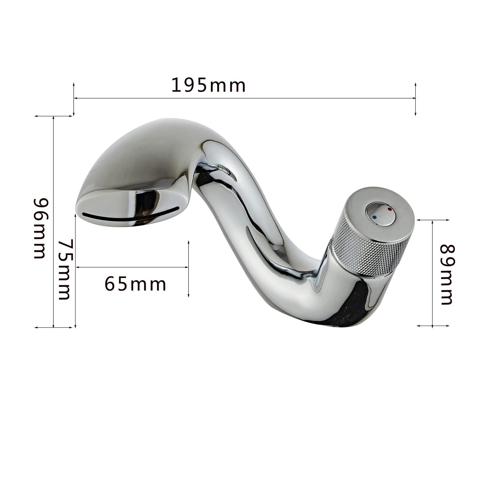 Wovier Waterfall Chrome Bathroom Sink Faucet with Supply Hose - Single Handle Single Hole Lavatory Faucet, Slanted Body Basin Mixer Tap for Commercial & Home Use - Perfect for Restaurants, Hotels, and Modern Bathrooms