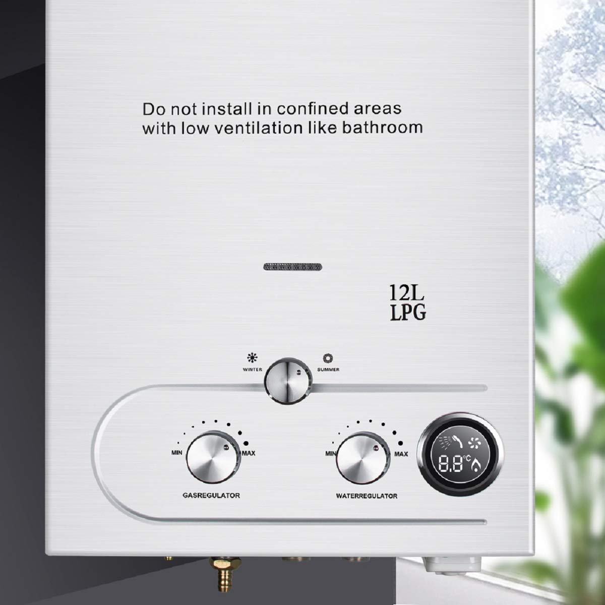 12L Tankless Propane Water Heater - Instant Hot Water for Bathroom, Shower & Kitchen | LPG Gas Powered, Energy Efficient, On-Demand Heating for Home & RV Use