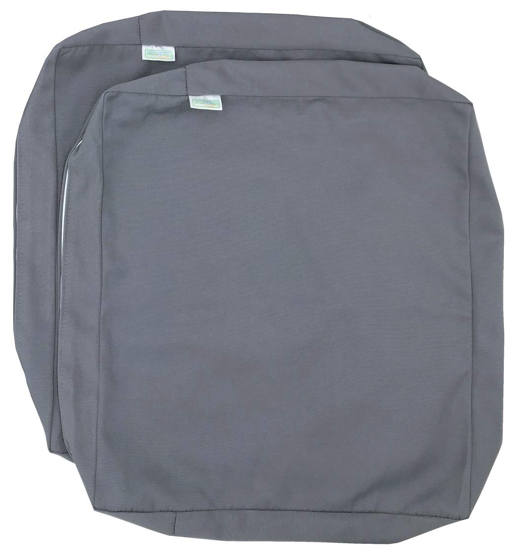 Waterproof UV-Resistant Indoor Outdoor Patio Chair Cushion Cover - Stone Gray 22x22x4 Inches (Set of 2) - Perfect for Poolside, Garden, Deck & Patio Furniture Protection