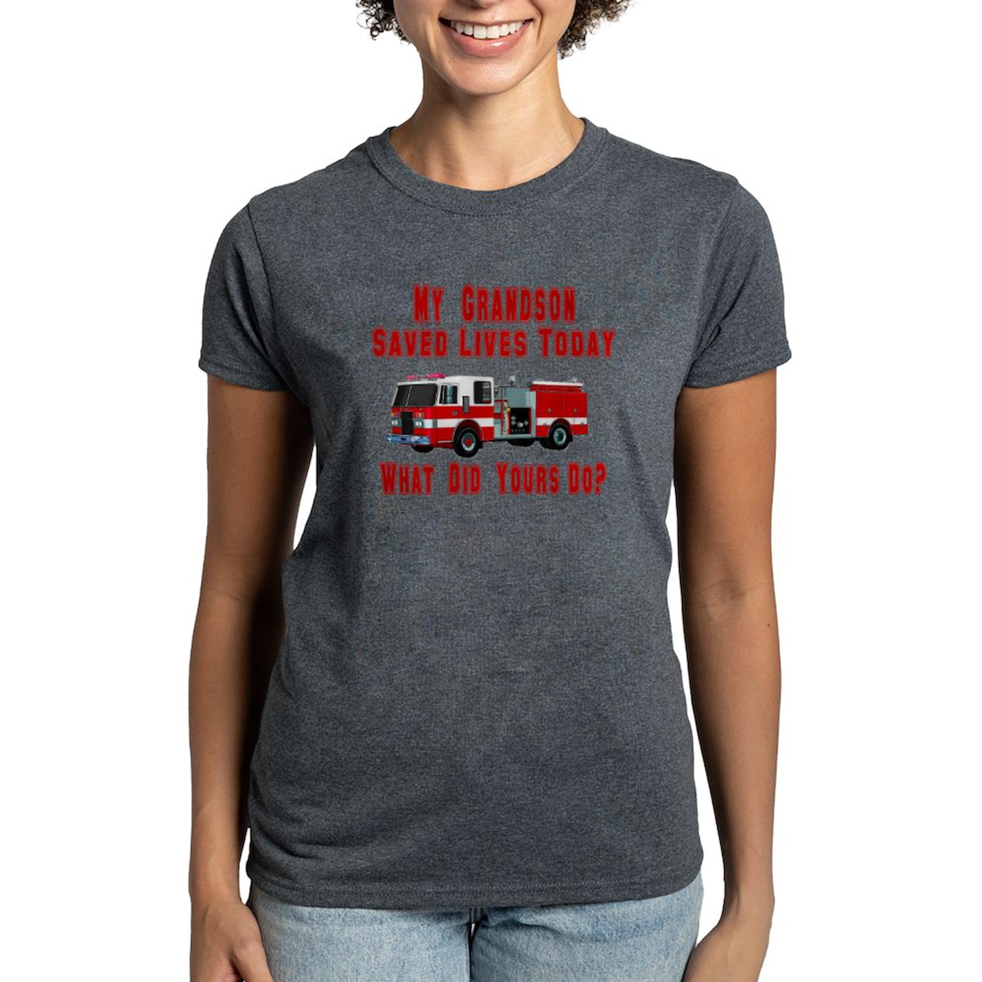 Grandson What Did Yours Do? Women's Dark Cotton T-Shirt - Funny Family Gift for Grandmothers & Grandparents Day - Casual Wear for Everyday Outings & Family Gatherings