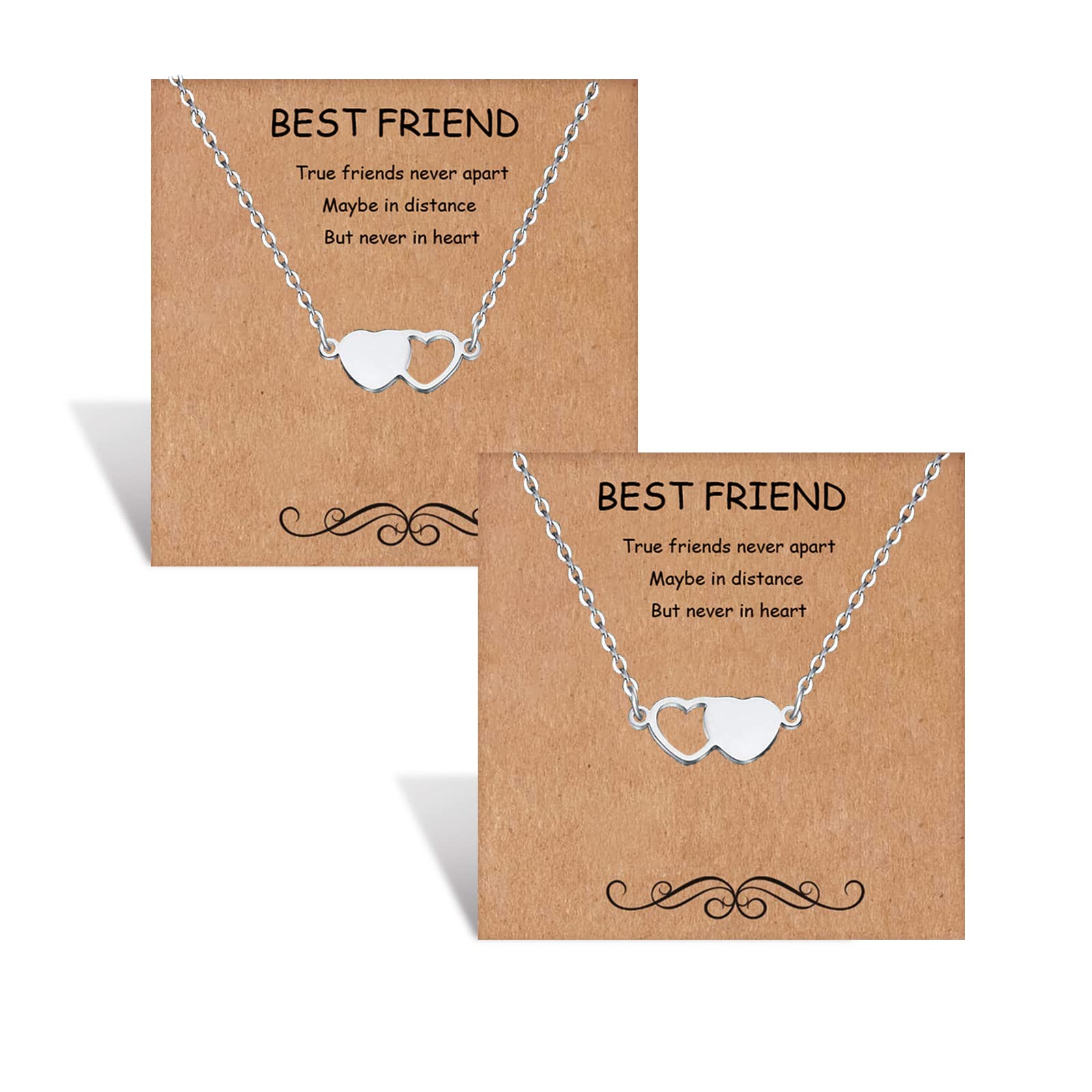 Friendship Necklace for 2/3, Best Friend Necklace for Women & Girls, HOHOTANG BFF Sisters Matching Jewelry Gifts Ver.3 - Perfect for Birthdays, Anniversaries, and Special Occasions