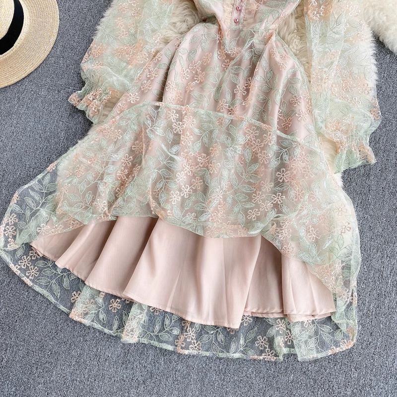 Fairy Sweet Girls Embroidered Lace Dress - Spring Floral Skirt for Toddler & Kids | Perfect for Easter, Birthday Parties & Photo Shoots