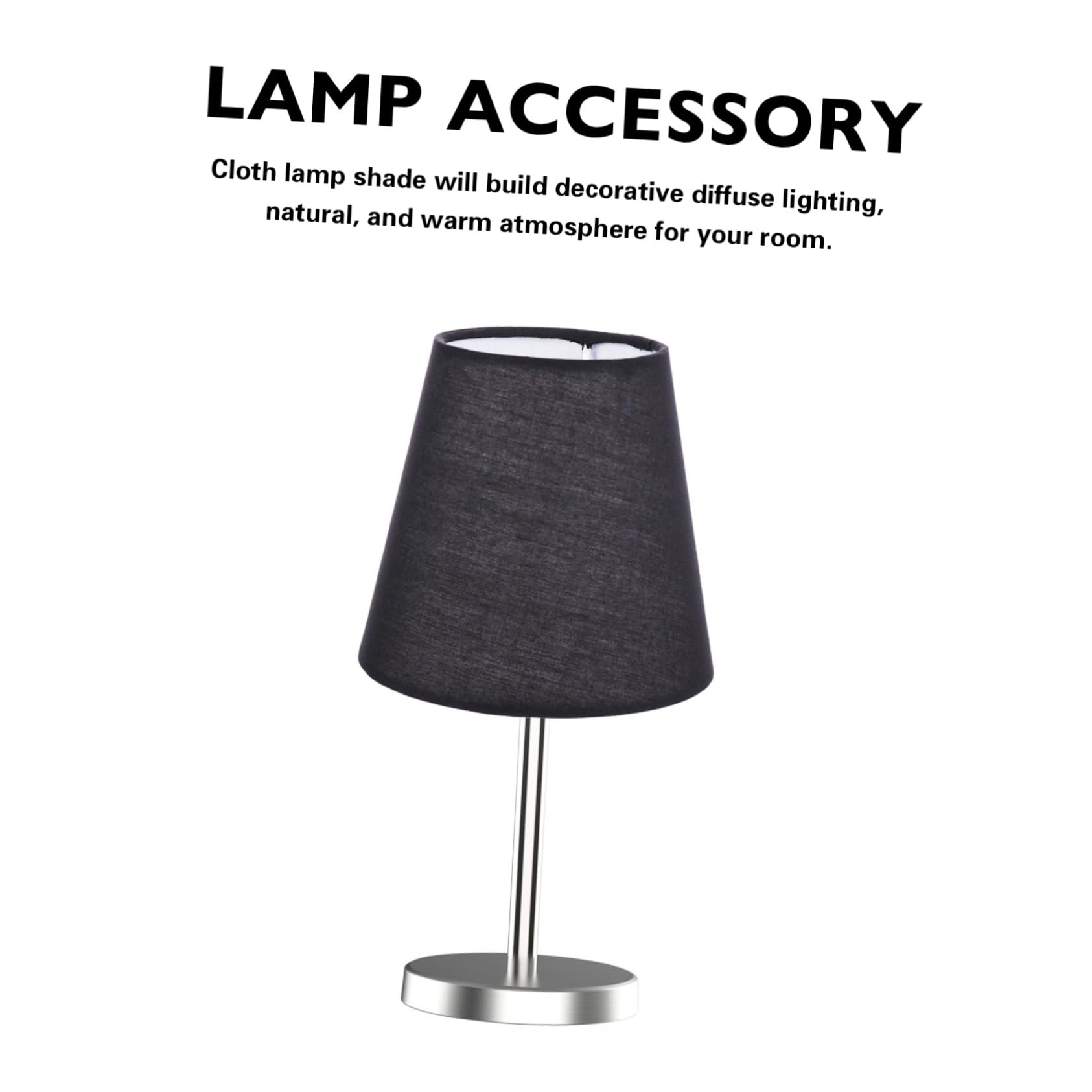 1pc Black Gauze Floor Lamp Shade - Fabric Table Lamp Cover for E27 Bulbs, Ceiling & Candle Lights - Home Decor, Living Room, Bedroom Lighting Accessory