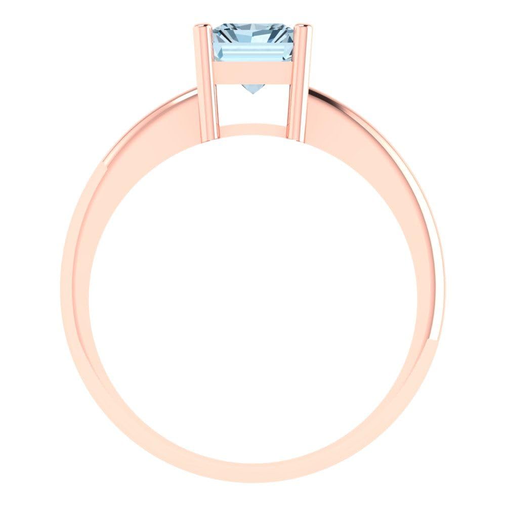 1.75ct Radiant Cut Blue Simulated Diamond Engagement Ring for Women - 18K Rose Gold Wedding, Bridal, Promise & Anniversary Jewelry Gift - Perfect for Proposals, Weddings, Anniversaries & Special Occasions