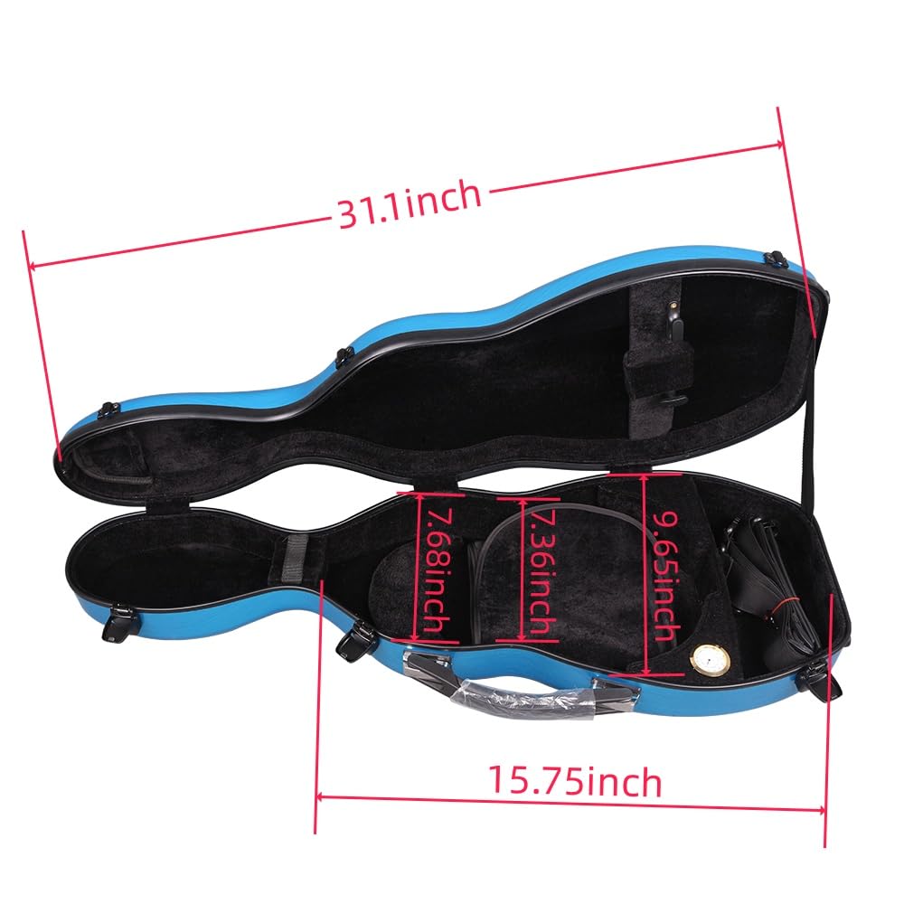 Yinfente 4/4 Full Size Carbon Fiber Violin Case - Lightweight Violin Bag with Backstrap Handle | Durable Protection for Professional Musicians & Travel
