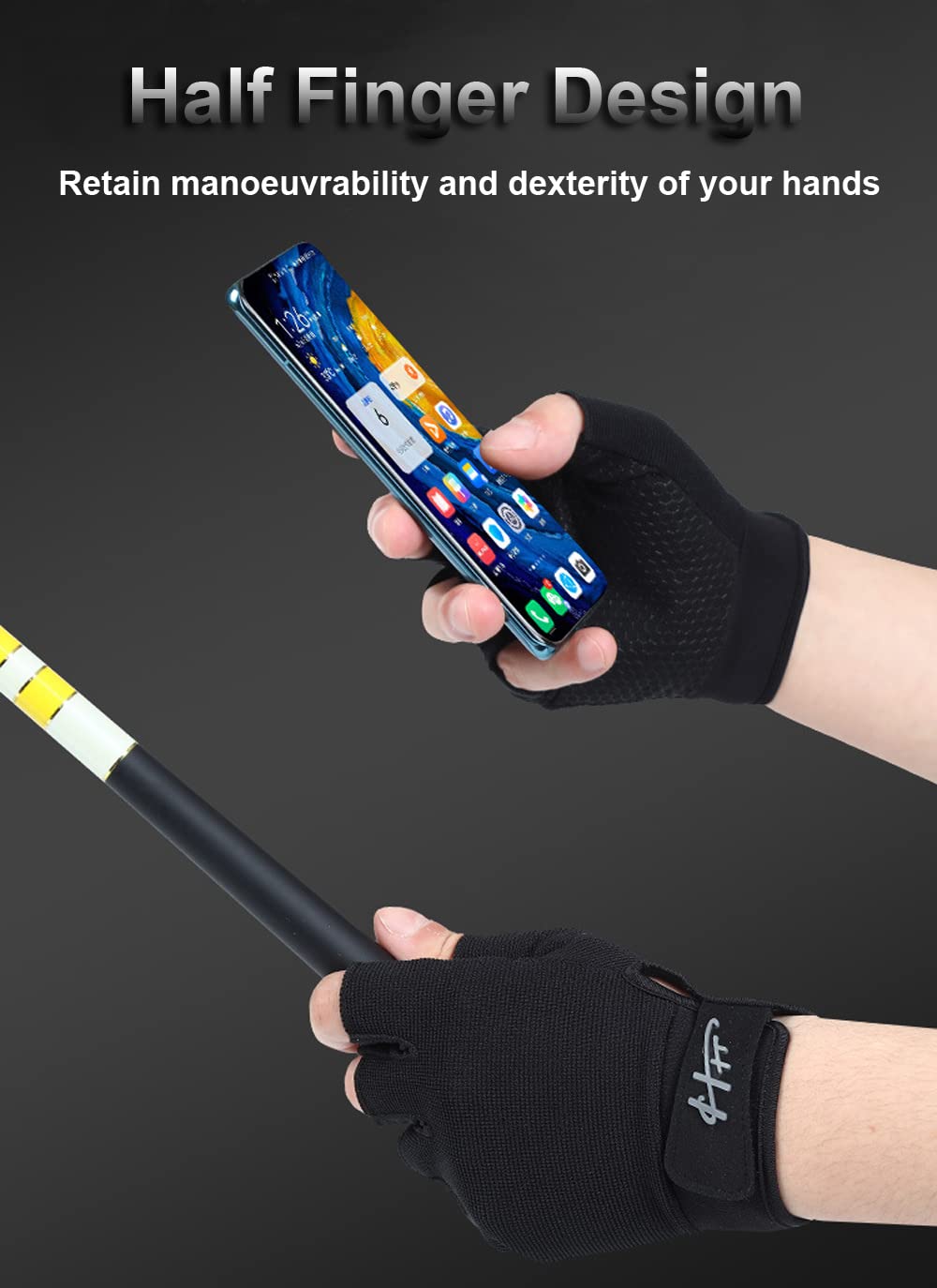 Fingerless Gloves for Men & Women - Waterproof Sports Gloves for Fishing, Sailing, Rowing, Kayaking, Cycling & Outdoor Activities - Non-Slip Grip & Breathable Design