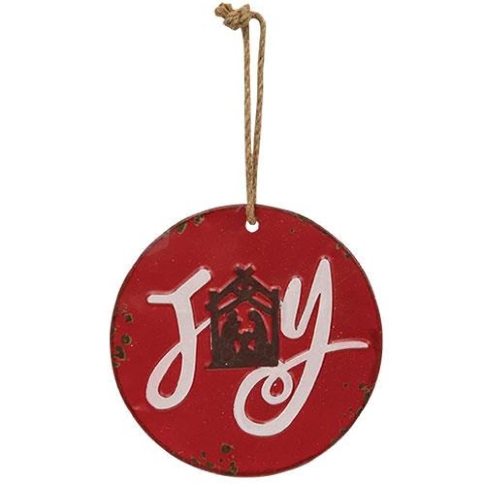 Distressed Metal Joy Nativity Sign - Rustic Christmas Wall Decor for Home, Church & Holiday Decorations - Perfect for Mantel, Front Door & Seasonal Displays