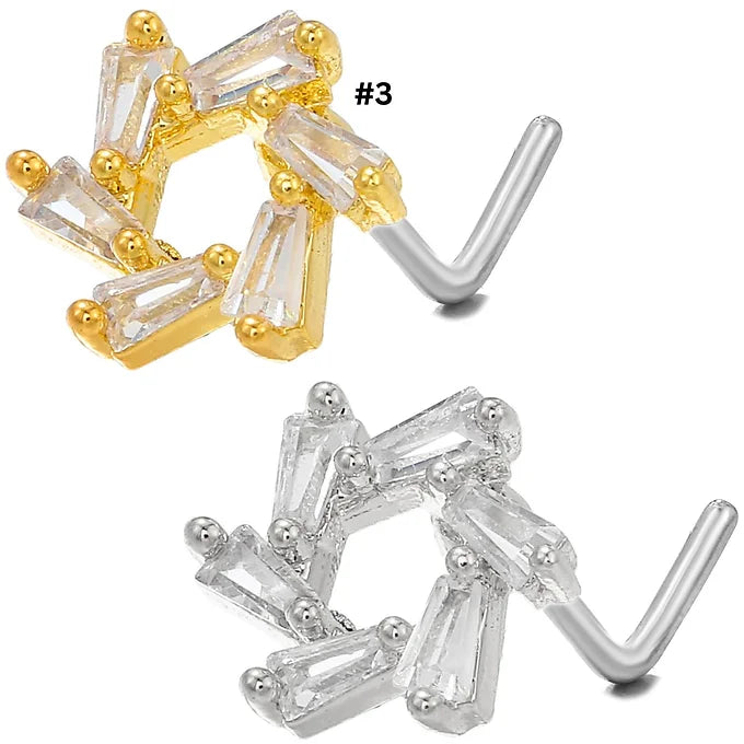 20G Surgical Steel Small Nose Ring L Bend Nose Stud - Hypoallergenic Body Jewelry for Sensitive Skin | Perfect for Daily Wear, Piercing Healing & Fashion Accessories (BD567)